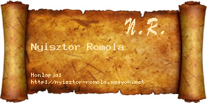 Nyisztor Romola névjegykártya